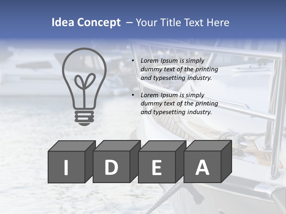 Luxury Yacht Anchored Marina PowerPoint Template