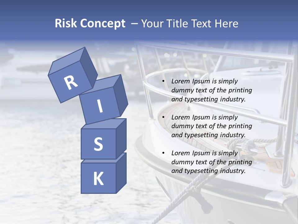 Luxury Yacht Anchored Marina PowerPoint Template