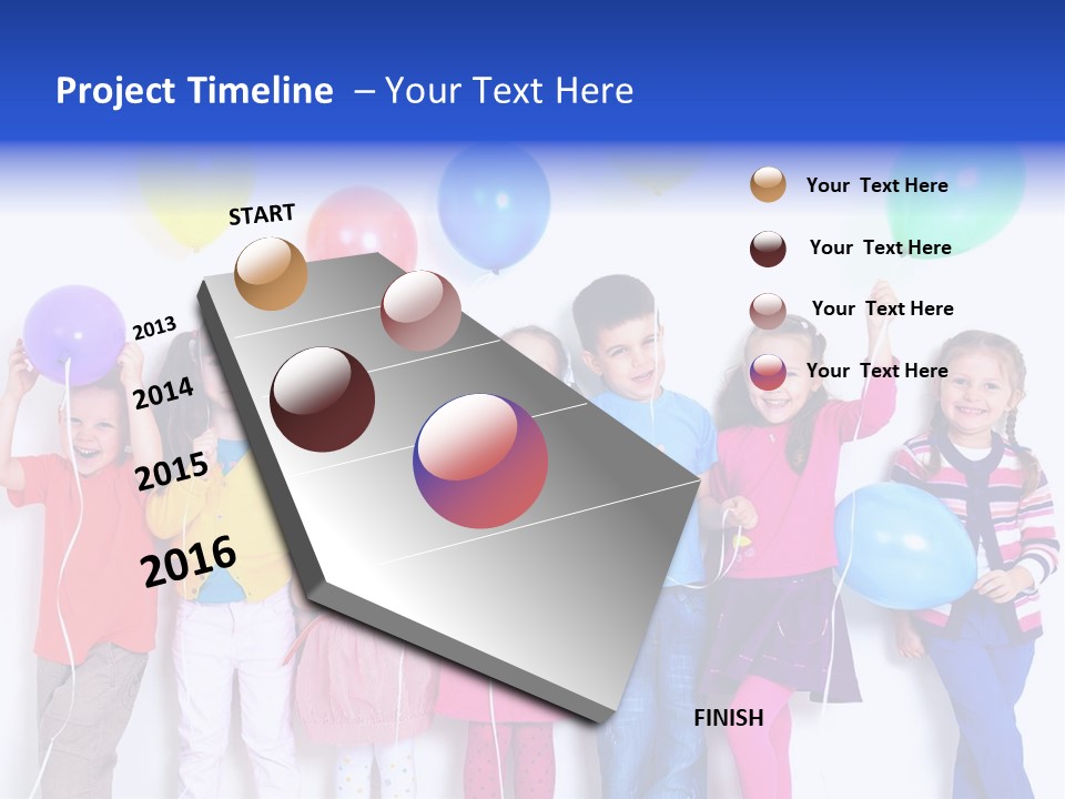 Life Childhood Line PowerPoint Template