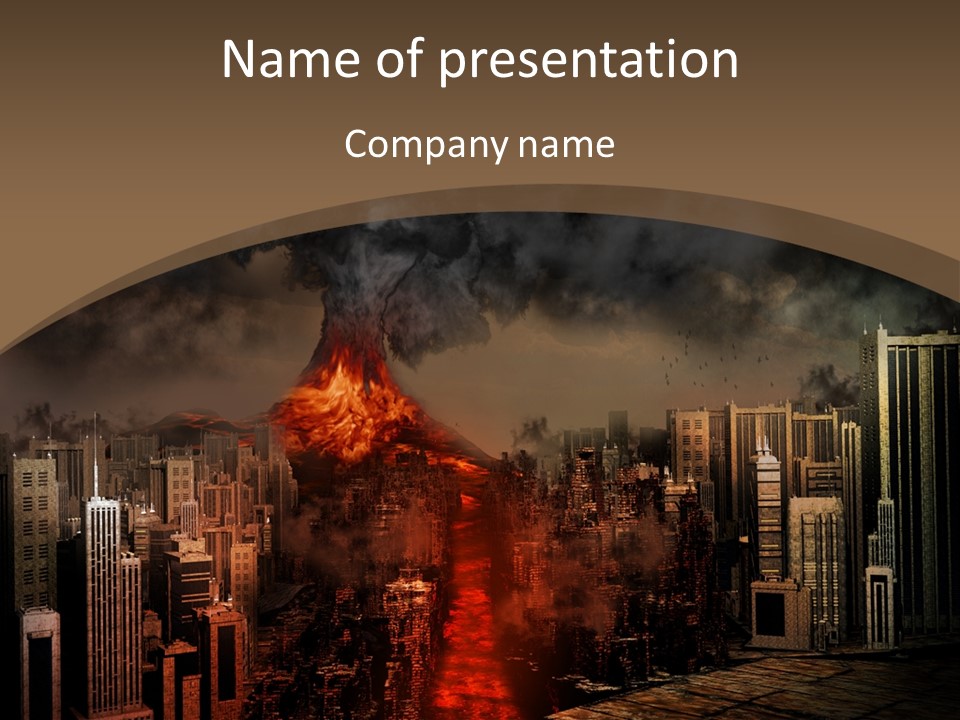 Eruption Dust City PowerPoint Template