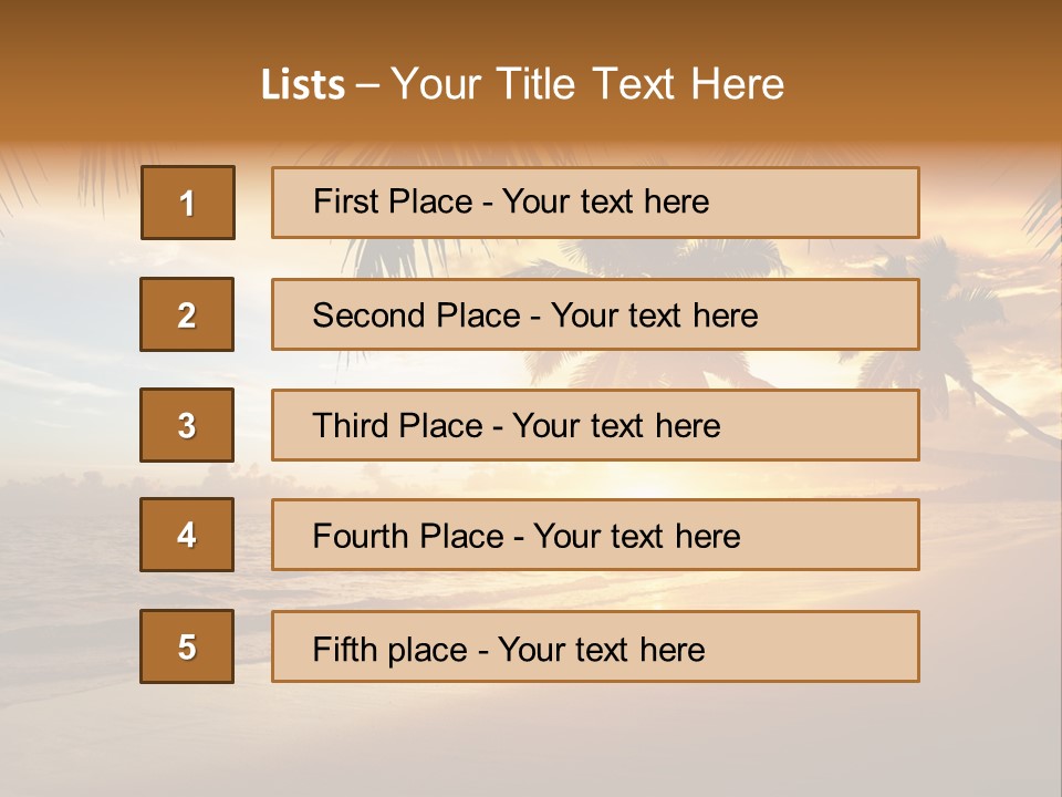 Sunlight Coconut Caribbean PowerPoint Template