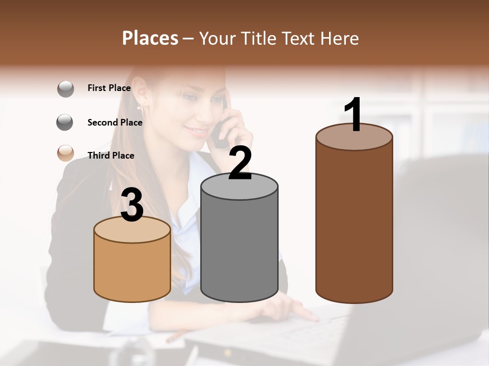 Professional Mobile Girl PowerPoint Template
