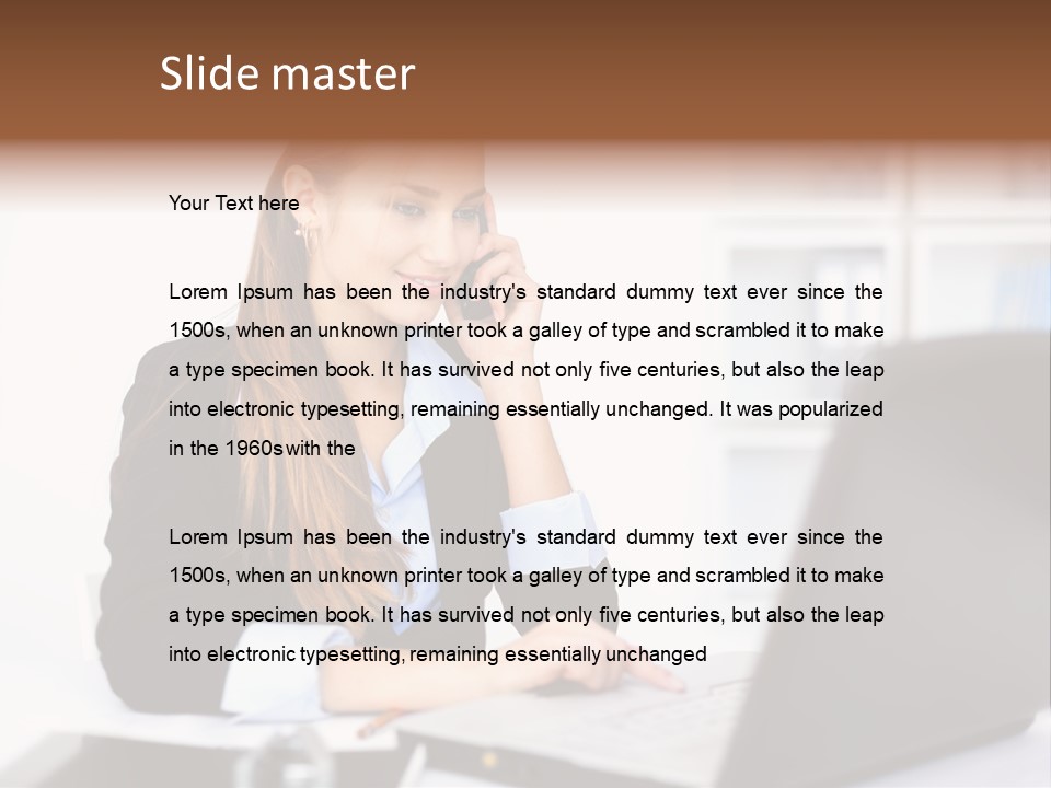 Professional Mobile Girl PowerPoint Template