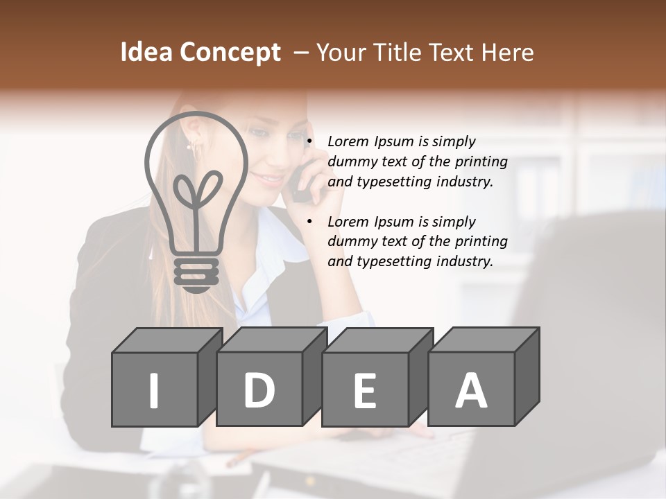 Professional Mobile Girl PowerPoint Template