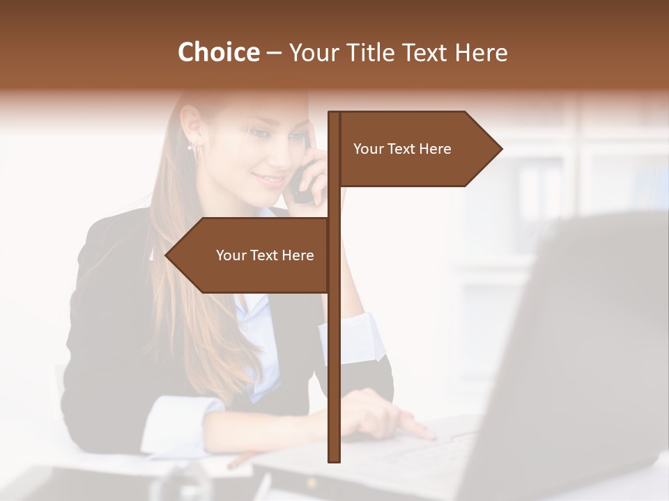 Professional Mobile Girl PowerPoint Template