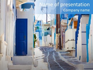 Resort Thira Cyclades Architecture PowerPoint Template