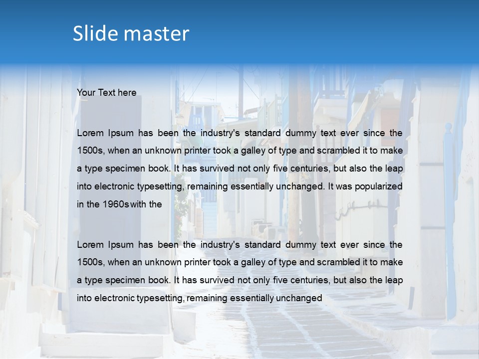 Resort Thira Cyclades Architecture PowerPoint Template