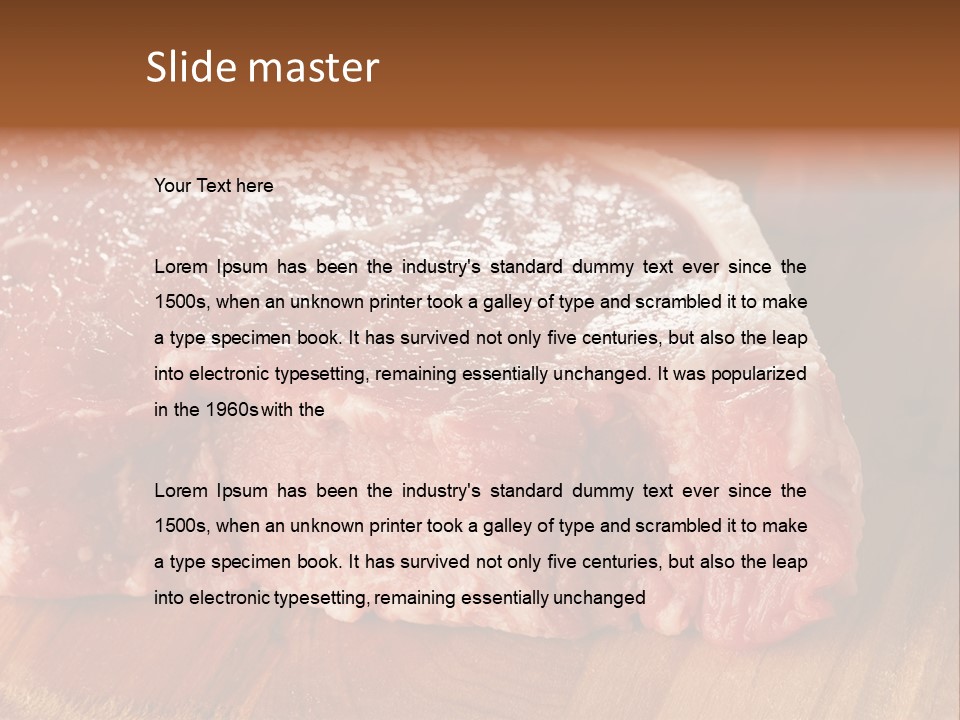 Uncooked Bloody Cut PowerPoint Template
