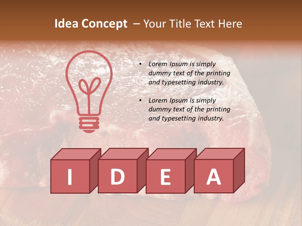 Uncooked Bloody Cut PowerPoint Template