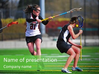 Competition Action Lacrosse Game PowerPoint Template