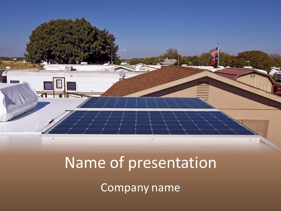 A Solar Panel On The Roof Of A House PowerPoint Template