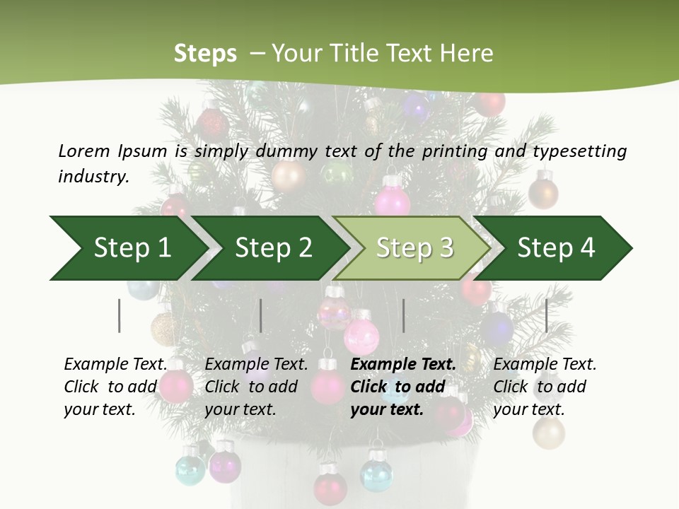 A Small Christmas Tree In A Pot With Ornaments On It PowerPoint Template