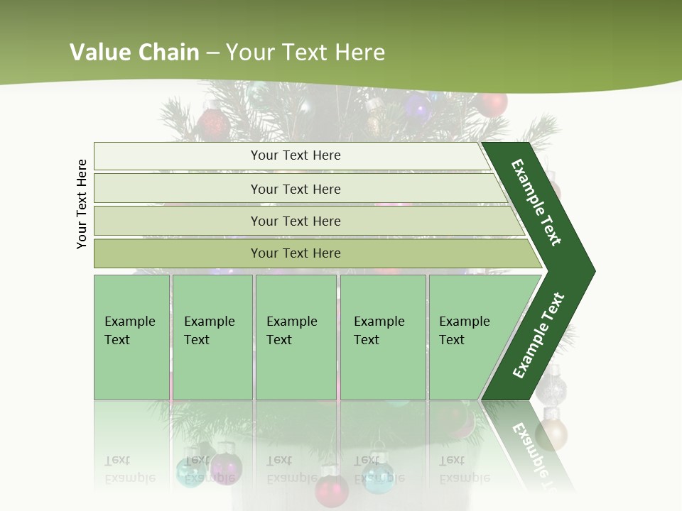 A Small Christmas Tree In A Pot With Ornaments On It PowerPoint Template
