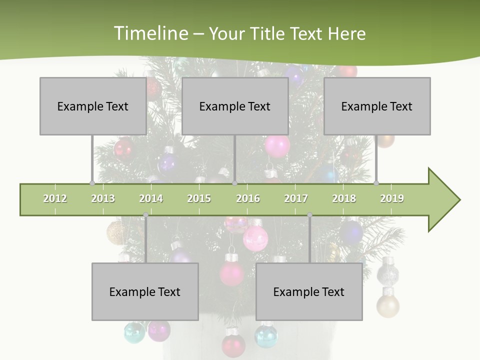 A Small Christmas Tree In A Pot With Ornaments On It PowerPoint Template