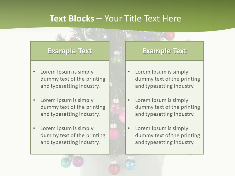 A Small Christmas Tree In A Pot With Ornaments On It PowerPoint Template