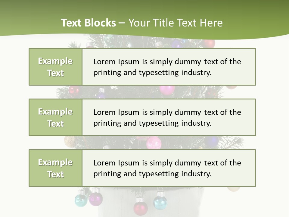 A Small Christmas Tree In A Pot With Ornaments On It PowerPoint Template