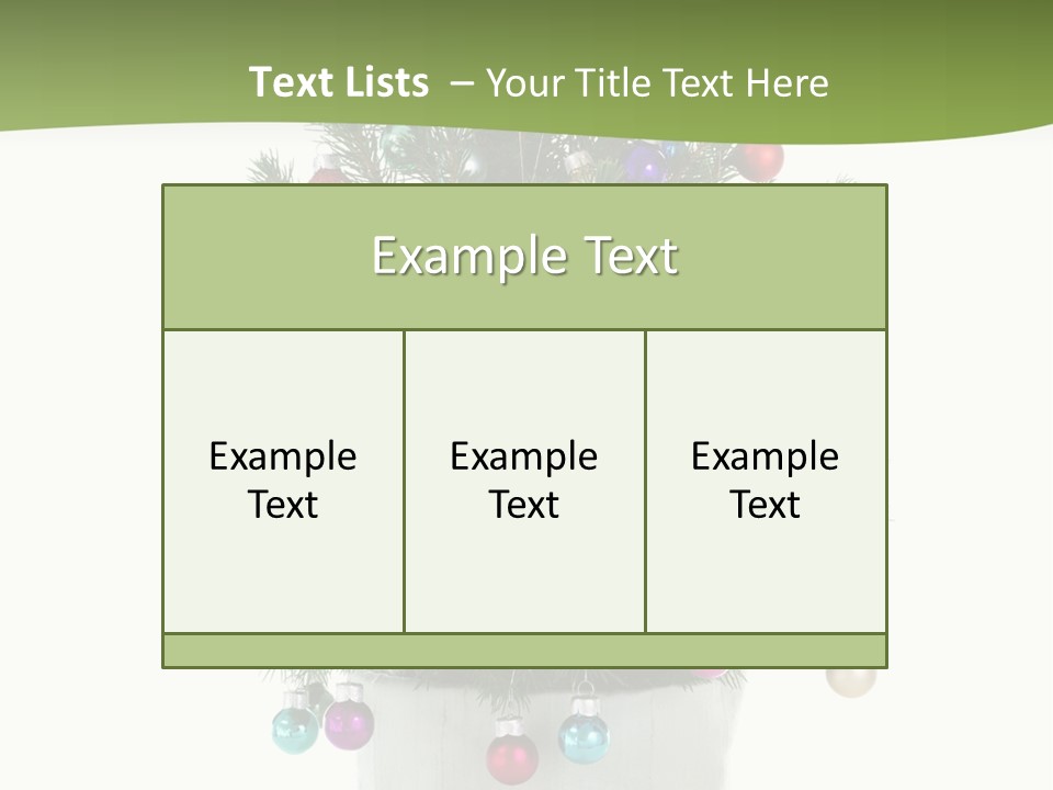 A Small Christmas Tree In A Pot With Ornaments On It PowerPoint Template