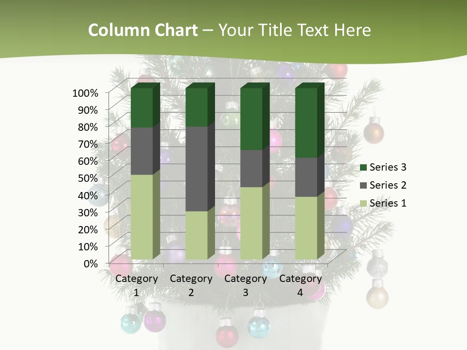 A Small Christmas Tree In A Pot With Ornaments On It PowerPoint Template