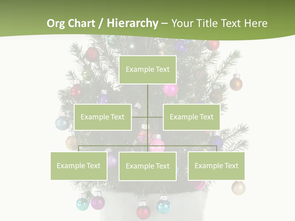 A Small Christmas Tree In A Pot With Ornaments On It PowerPoint Template