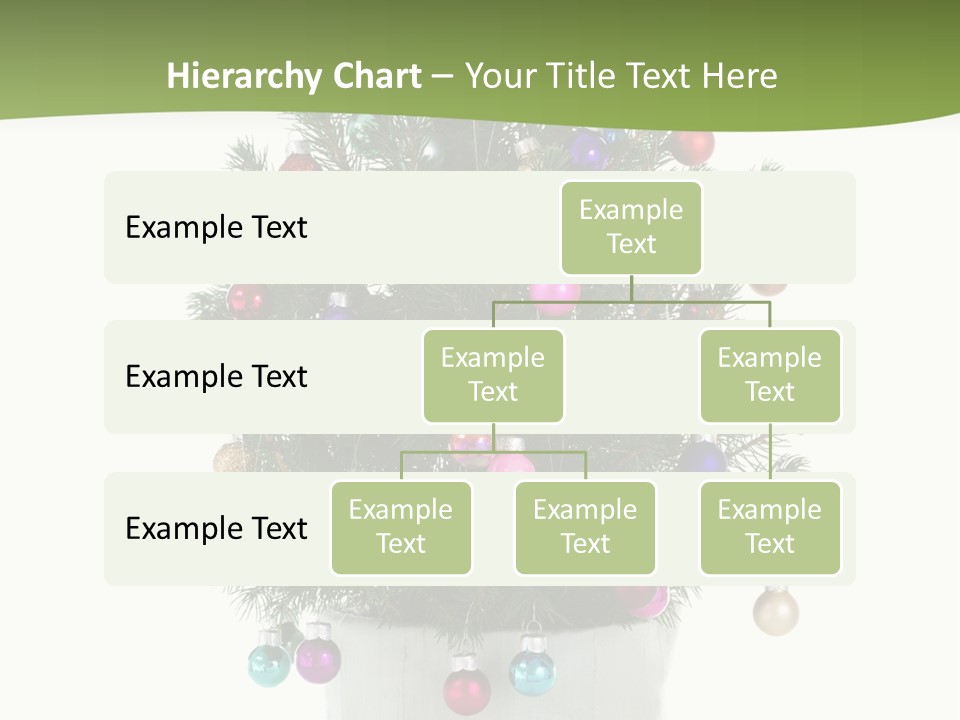 A Small Christmas Tree In A Pot With Ornaments On It PowerPoint Template