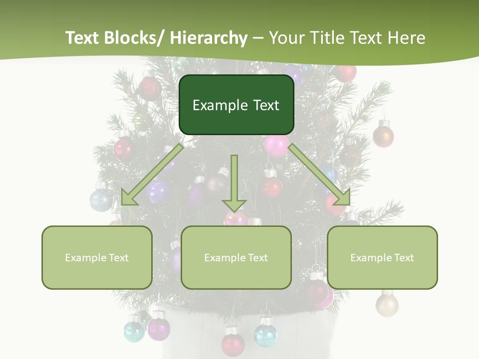 A Small Christmas Tree In A Pot With Ornaments On It PowerPoint Template