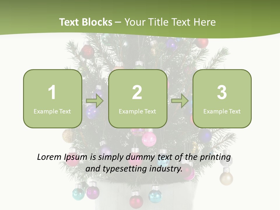 A Small Christmas Tree In A Pot With Ornaments On It PowerPoint Template