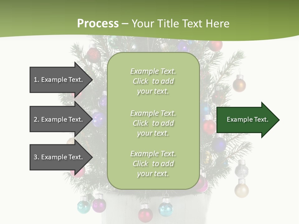 A Small Christmas Tree In A Pot With Ornaments On It PowerPoint Template