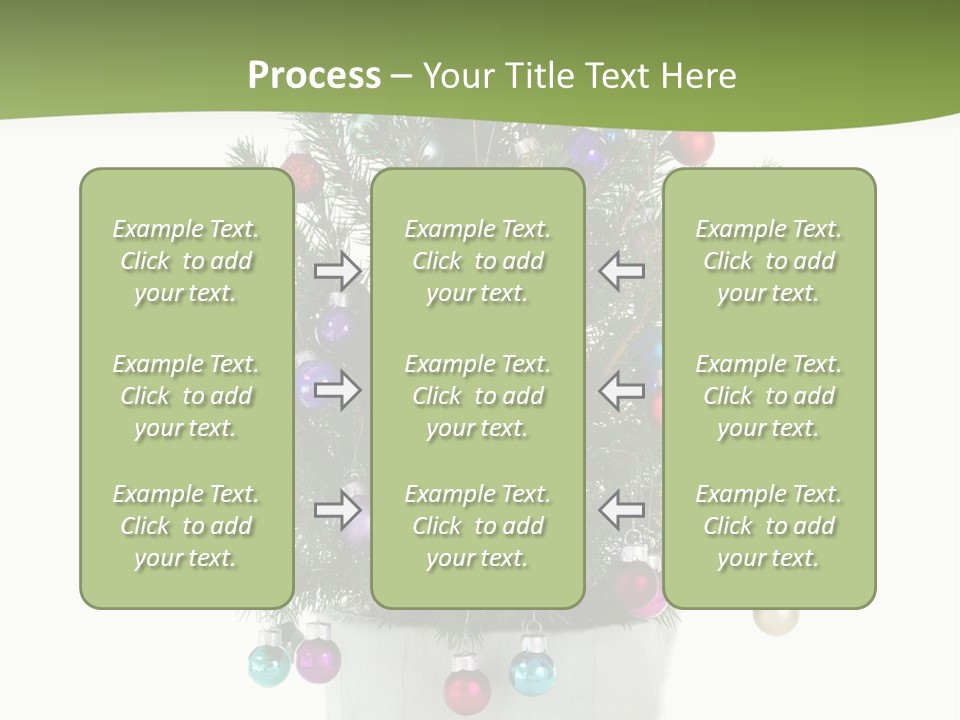 A Small Christmas Tree In A Pot With Ornaments On It PowerPoint Template