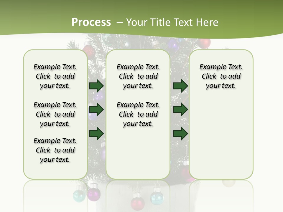 A Small Christmas Tree In A Pot With Ornaments On It PowerPoint Template