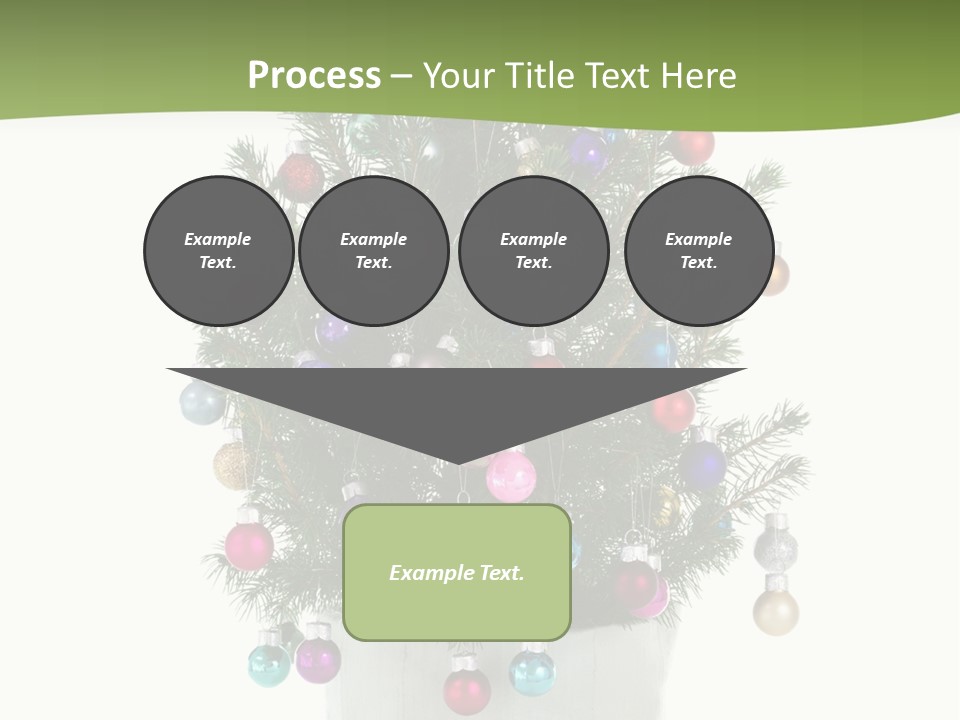 A Small Christmas Tree In A Pot With Ornaments On It PowerPoint Template