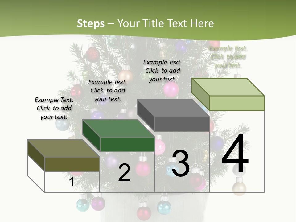 A Small Christmas Tree In A Pot With Ornaments On It PowerPoint Template