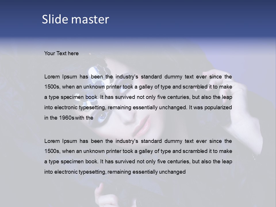 A Woman With Black Makeup And A Black Dress PowerPoint Template