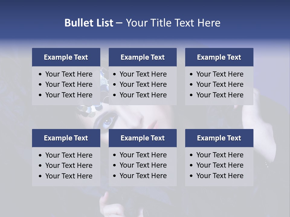 A Woman With Black Makeup And A Black Dress PowerPoint Template