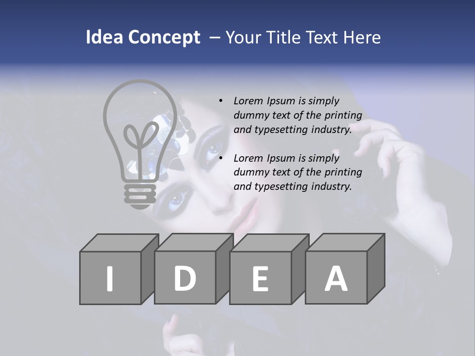 A Woman With Black Makeup And A Black Dress PowerPoint Template