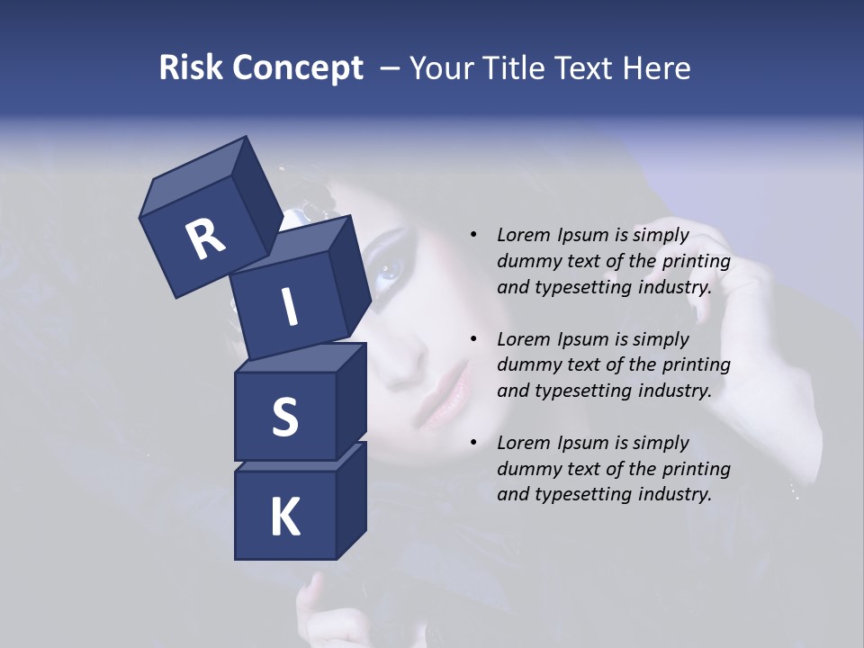 A Woman With Black Makeup And A Black Dress PowerPoint Template