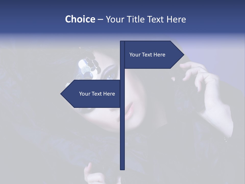 A Woman With Black Makeup And A Black Dress PowerPoint Template