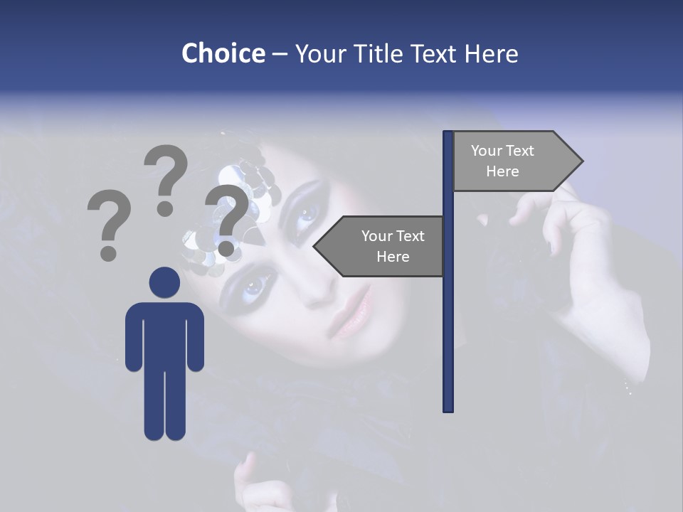 A Woman With Black Makeup And A Black Dress PowerPoint Template