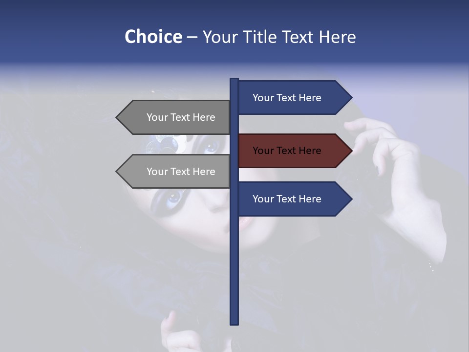 A Woman With Black Makeup And A Black Dress PowerPoint Template