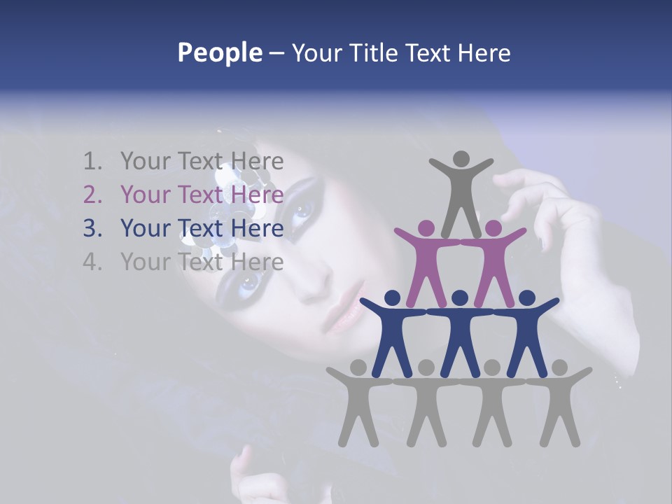 A Woman With Black Makeup And A Black Dress PowerPoint Template