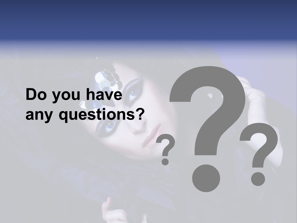 A Woman With Black Makeup And A Black Dress PowerPoint Template