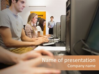 Academic Internet College PowerPoint Template