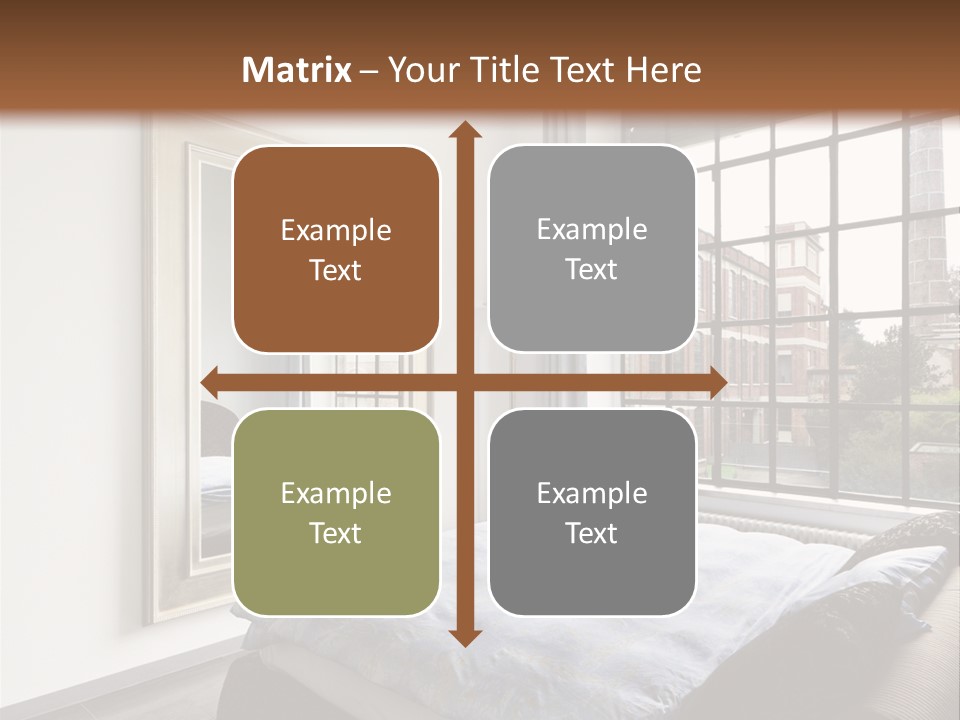 A Bedroom With A Bed And A Window PowerPoint Template