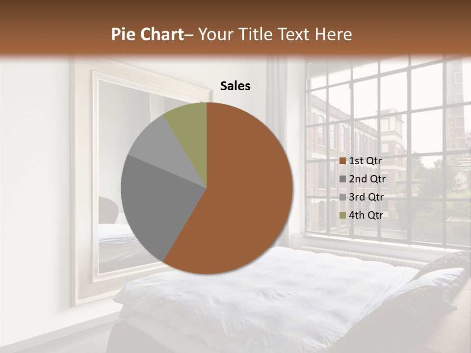 A Bedroom With A Bed And A Window PowerPoint Template