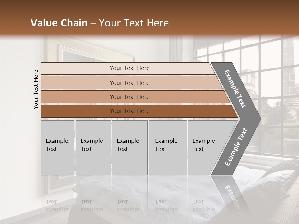 A Bedroom With A Bed And A Window PowerPoint Template