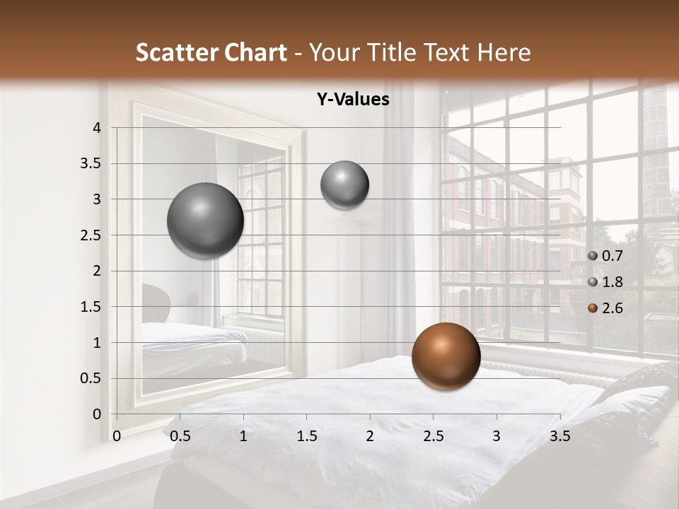 A Bedroom With A Bed And A Window PowerPoint Template