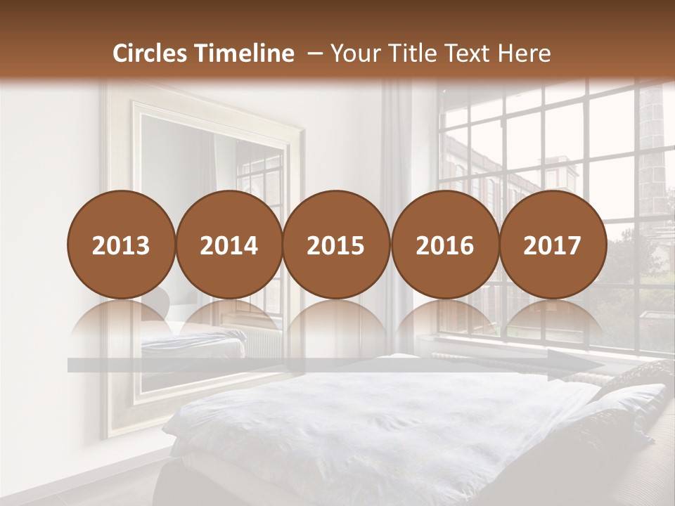 A Bedroom With A Bed And A Window PowerPoint Template