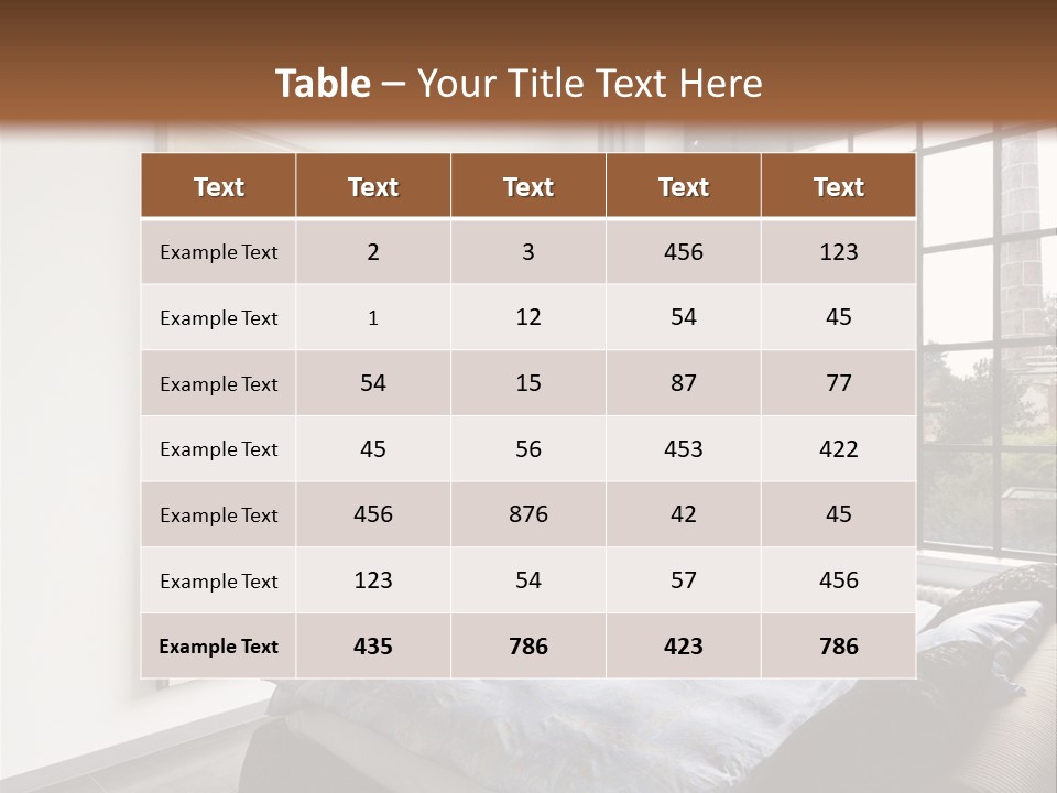 A Bedroom With A Bed And A Window PowerPoint Template