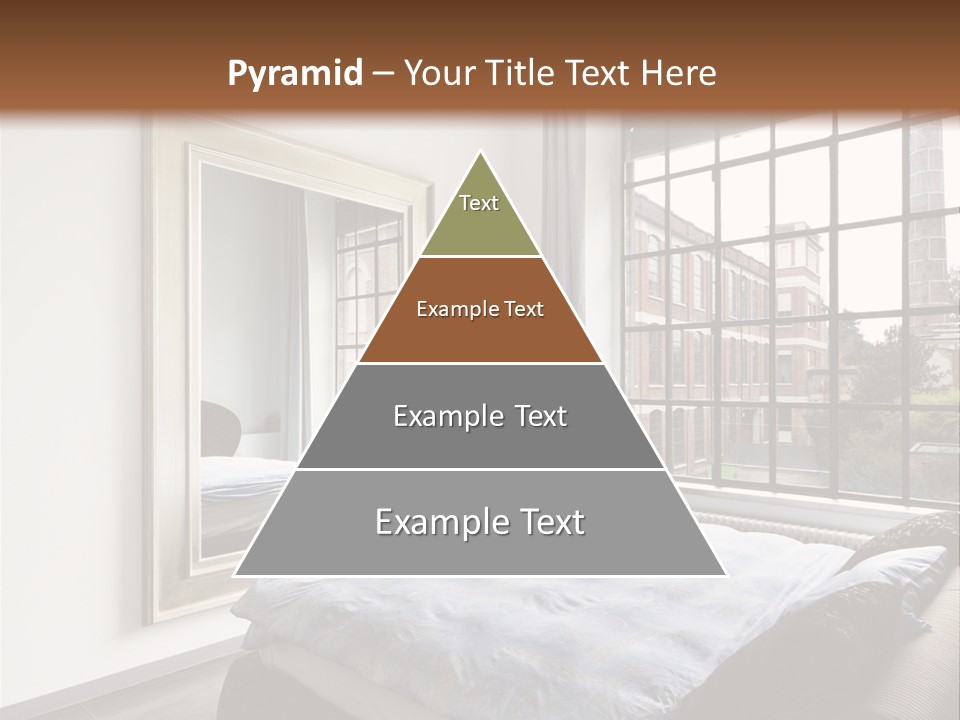 A Bedroom With A Bed And A Window PowerPoint Template