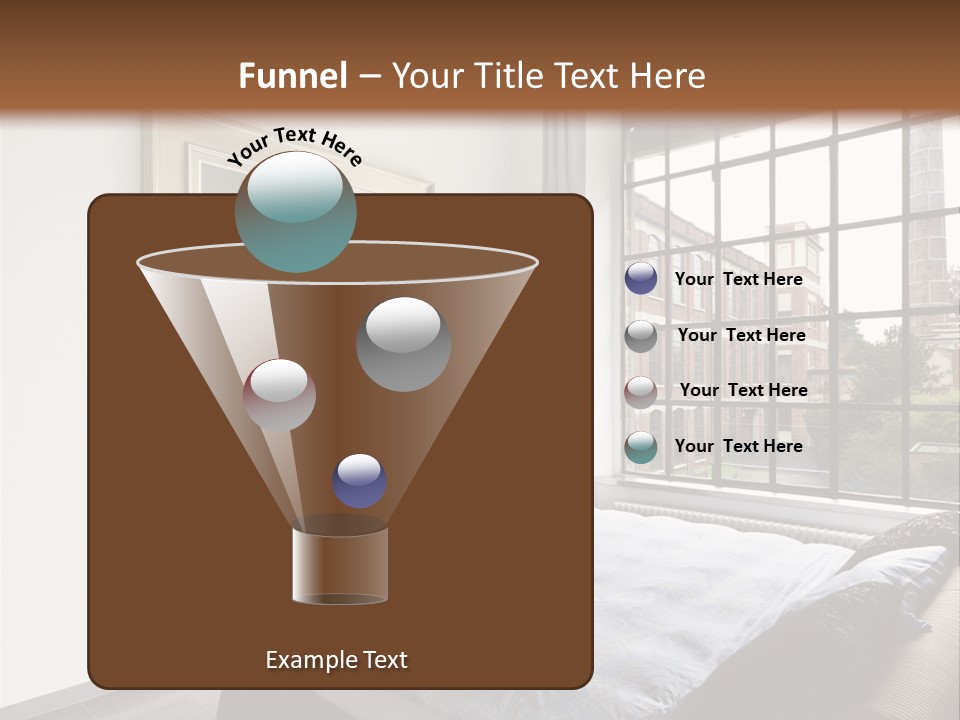 A Bedroom With A Bed And A Window PowerPoint Template