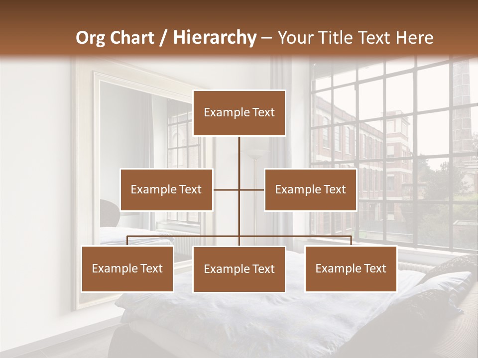 A Bedroom With A Bed And A Window PowerPoint Template